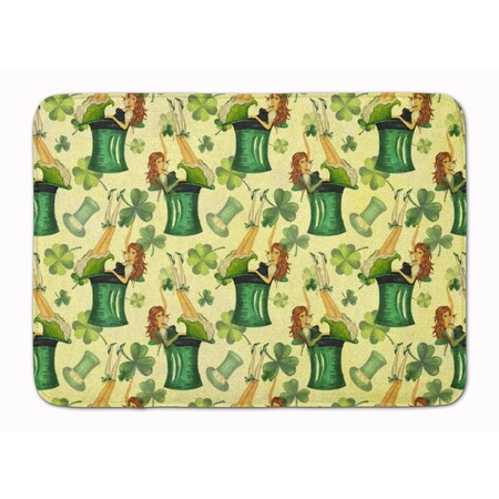 Carolines Treasures Watercolor St Patricks Day Party Machine Washable Memory Foam Mat BB7559RUG